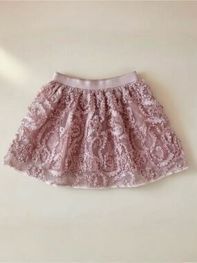 Mayoral Girls Dusty Pink Lace Skirt 4 | Embroidered Tulle Skirt | Party Holiday